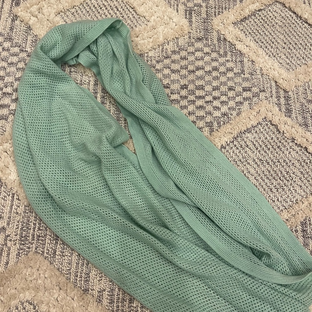 Asos Mint Green Soft Knit Crocheted Infinity Scarf Wrap